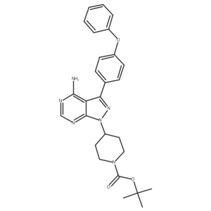 tert-butyl 4-(4-amino-3-(4-phenoxyphenyl)-1H-pyrazolo[3,4-d]pyrimidin-1-yl)piperidine-1-carboxylate Structure