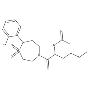 N-(1-(7-(2-chlorophenyl)-1,1-dioxido-1,4-thiazepan-4-yl)-4-(methylthio)-1-oxobutan-2-yl)acetamide Structure