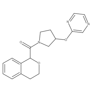Isochroman-1-yl(3-(pyrazin-2-yloxy)pyrrolidin-1-yl)methanone结构式