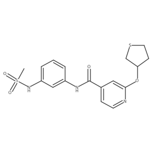 N-(3-(methylsulfonamido)phenyl)-2-((tetrahydrothiophen-3-yl)oxy)isonicotinamide结构式