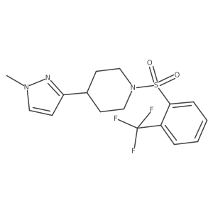 4-(1-methyl-1H-pyrazol-3-yl)-1-((2-(trifluoromethyl)phenyl)sulfonyl)piperidine结构式