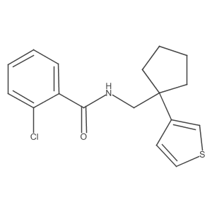 2-chloro-N-((1-(thiophen-3-yl)cyclopentyl)methyl)benzamide Structure