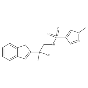 N-(2-(benzo[b]thiophen-2-yl)-2-hydroxypropyl)-1-methyl-1H-pyrazole-4-sulfonamide Structure