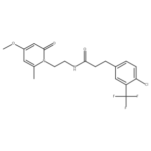 3-(4-chloro-3-(trifluoromethyl)phenyl)-N-(2-(4-methoxy-6-methyl-2-oxopyridin-1(2H)-yl)ethyl)propanamide结构式
