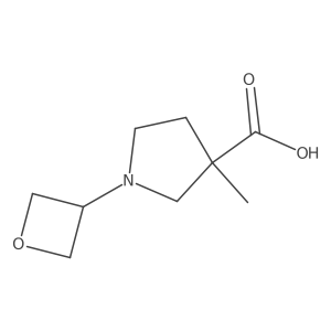 3-Methyl-1-(3-oxetanyl)-3-pyrrolidinecarboxylic acid结构式