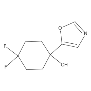 4,4-Difluoro-1-(1,3-oxazol-5-yl)cyclohexan-1-ol结构式