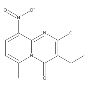 2-chloro-3-ethyl-6-methyl-9-nitro-4H-pyrido[1,2-a]pyrimidin-4-one结构式