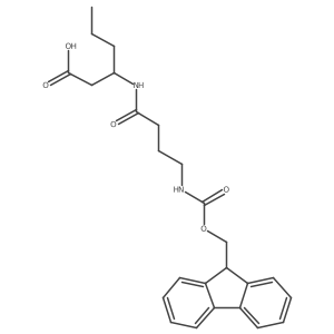 (3S)-3-[4-({[(9H-fluoren-9-yl)methoxy]carbonyl}amino)butanamido]hexanoic acid结构式