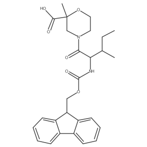 4-[(2S)-2-({[(9H-fluoren-9-yl)methoxy]carbonyl}amino)-3-methylpentanoyl]-2-methylmorpholine-2-carboxylic acid Structure