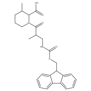 1-[3-({[(9H-fluoren-9-yl)methoxy]carbonyl}amino)-2-methylpropanoyl]-3-methylpiperidine-2-carboxylic acid结构式