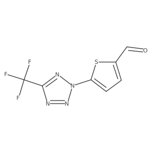 5-[5-(trifluoromethyl)-2H-1,2,3,4-tetrazol-2-yl]thiophene-2-carbaldehyde结构式