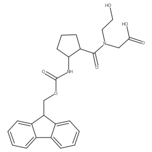 2-{1-[2-({[(9H-fluoren-9-yl)methoxy]carbonyl}amino)cyclopentyl]-N-(2-hydroxyethyl)formamido}acetic acid结构式