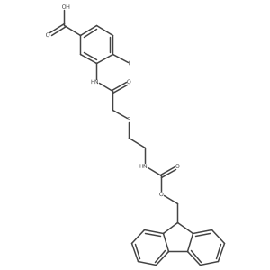 3-(2-{[2-({[(9H-fluoren-9-yl)methoxy]carbonyl}amino)ethyl]sulfanyl}acetamido)-4-iodobenzoic acid Structure