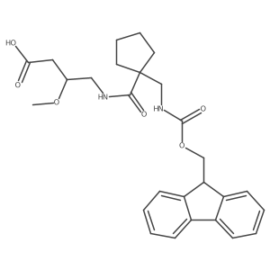 4-({1-[({[(9H-fluoren-9-yl)methoxy]carbonyl}amino)methyl]cyclopentyl}formamido)-3-methoxybutanoic acid结构式