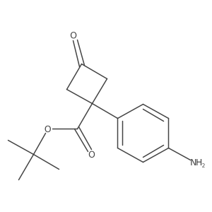 Tert-butyl 1-(4-aminophenyl)-3-oxocyclobutane-1-carboxylate Structure