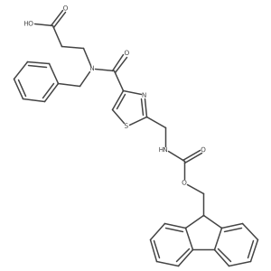 3-(N-benzyl-1-{2-[({[(9H-fluoren-9-yl)methoxy]carbonyl}amino)methyl]-1,3-thiazol-4-yl}formamido)propanoic acid Structure