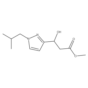 methyl (3R)-3-hydroxy-3-[1-(2-methylpropyl)-1H-pyrazol-3-yl]propanoate结构式