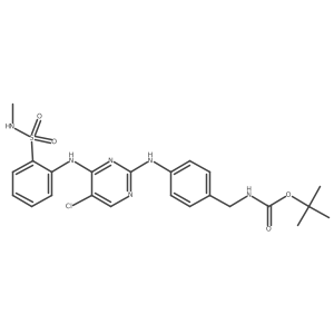 2-[[2-[[4-[(Boc-amino)methyl]phenyl]amino]-5-chloro-4-pyrimidinyl]amino]-N-methylbenzenesulfonamide Structure