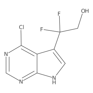 2-{4-chloro-7H-pyrrolo[2,3-d]pyrimidin-5-yl}-2,2-difluoroethan-1-ol Structure