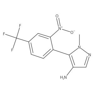 1-methyl-5-[2-nitro-4-(trifluoromethyl)phenyl]-1H-pyrazol-4-amine结构式