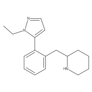 2-[[2-(2-Ethylpyrazol-3-yl)phenyl]methyl]piperidine结构式