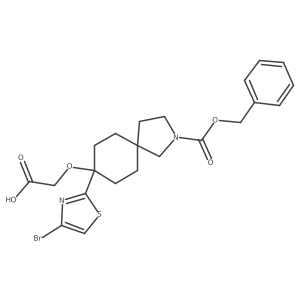 2-({2-[(Benzyloxy)carbonyl]-8-(4-bromo-1,3-thiazol-2-yl)-2-azaspiro[4.5]decan-8-yl}oxy)acetic acid结构式