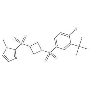 2-((1-((4-chloro-3-(trifluoromethyl)phenyl)sulfonyl)azetidin-3-yl)sulfonyl)-1-methyl-1H-imidazole结构式
