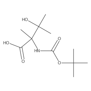 2-{[(Tert-butoxy)carbonyl]amino}-3-hydroxy-2,3-dimethylbutanoic acid结构式