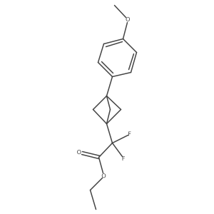 Ethyl 2,2-difluoro-2-(3-(4-methoxyphenyl)bicyclo[1.1.1]pentan-1-YL)acetate结构式