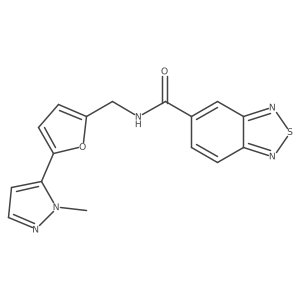 N-{[5-(1-methyl-1H-pyrazol-5-yl)furan-2-yl]methyl}-2,1,3-benzothiadiazole-5-carboxamide结构式