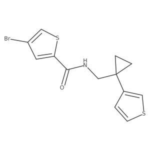 4-Bromo-N-[(1-thiophen-3-ylcyclopropyl)methyl]thiophene-2-carboxamide结构式