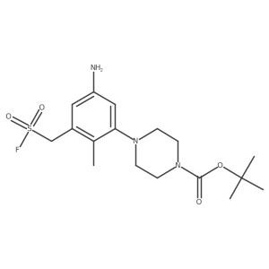 Tert-butyl 4-{5-amino-3-[(fluorosulfonyl)methyl]-2-methylphenyl}piperazine-1-carboxylate结构式