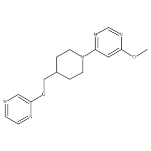 4-Methoxy-6-{4-[(pyrazin-2-yloxy)methyl]piperidin-1-yl}pyrimidine Structure