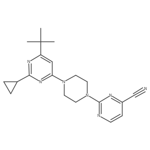 2-[4-(6-Tert-butyl-2-cyclopropylpyrimidin-4-yl)piperazin-1-yl]pyrimidine-4-carbonitrile结构式