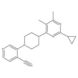3-[4-(2-Cyclopropyl-5,6-dimethylpyrimidin-4-yl)piperazin-1-yl]pyridine-4-carbonitrile结构式
