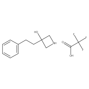 3-(2-Phenylethyl)azetidin-3-ol, trifluoroacetic acid结构式