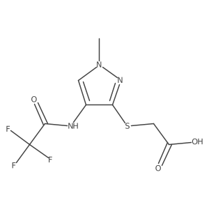 2-{[1-methyl-4-(2,2,2-trifluoroacetamido)-1H-pyrazol-3-yl]sulfanyl}acetic acid结构式