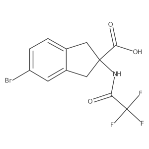 5-bromo-2-(2,2,2-trifluoroacetamido)-2,3-dihydro-1H-indene-2-carboxylic acid结构式