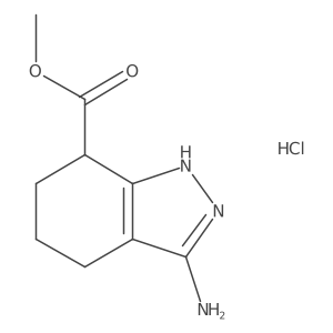 methyl 3-amino-4,5,6,7-tetrahydro-1H-indazole-7-carboxylate hydrochloride结构式