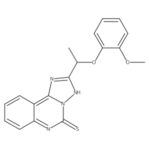 2-[1-(2-methoxyphenoxy)ethyl]-5H,6H-[1,2,4]triazolo[1,5-c]quinazoline-5-thione Structure