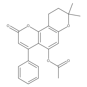8,8-dimethyl-2-oxo-4-phenyl-9,10-dihydro-2H,8H-pyrano[2,3-f]chromen-5-yl acetate Structure