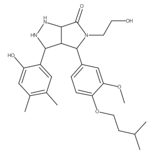 3-(2-Hydroxy-4,5-dimethylphenyl)-5-(2-hydroxyethyl)-4-[3-methoxy-4-(3-methylbutoxy)phenyl]-1,2,3,3a,4,6a-hexahydropyrrolo[3,4-c]pyrazol-6-one Structure