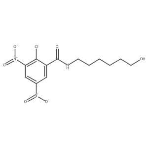 2-chloro-N-(6-hydroxyhexyl)-3,5-dinitrobenzamide结构式