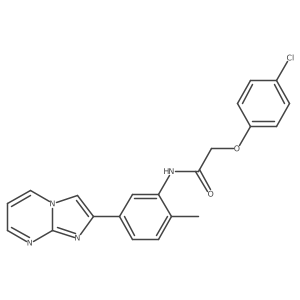 2-(4-chlorophenoxy)-N-(5-(imidazo[1,2-a]pyrimidin-2-yl)-2-methylphenyl)acetamide结构式