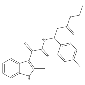 ethyl 3-(2-(2-methyl-1H-indol-3-yl)-2-oxoacetamido)-3-(p-tolyl)propanoate Structure
