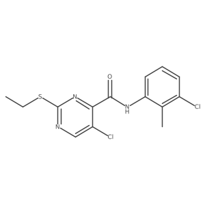 5-chloro-N-(3-chloro-2-methylphenyl)-2-(ethylsulfanyl)pyrimidine-4-carboxamide结构式