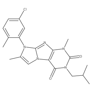 8-(5-chloro-2-methylphenyl)-3-isobutyl-1,7-dimethyl-1H-imidazo[2,1-f]purine-2,4(3H,8H)-dione结构式