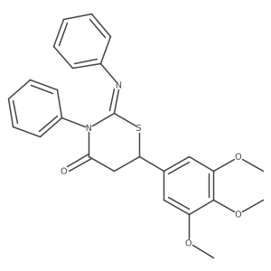 (2Z)-3-phenyl-2-(phenylimino)-6-(3,4,5-trimethoxyphenyl)-1,3-thiazinan-4-one Structure