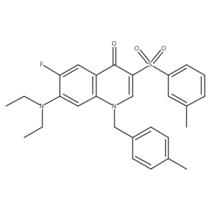 7-(Diethylamino)-6-fluoro-3-(3-methylbenzenesulfonyl)-1-[(4-methylphenyl)methyl]-1,4-dihydroquinolin-4-one Structure