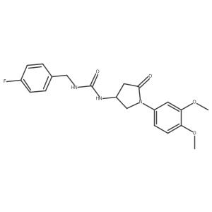 1-(1-(3,4-Dimethoxyphenyl)-5-oxopyrrolidin-3-yl)-3-(4-fluorobenzyl)urea Structure